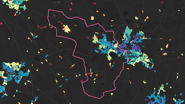 House price heatmap showing property values across Congleton