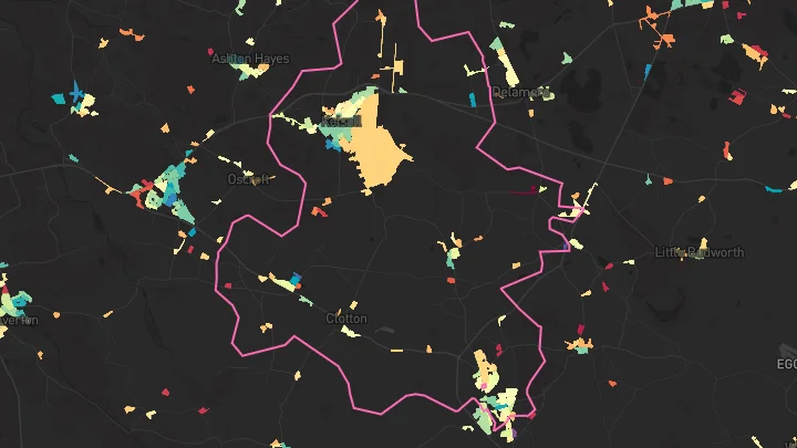 House price heatmap showing property values across Kelsall