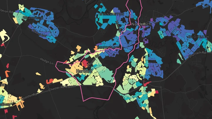 House price heatmap showing property values across Hartford