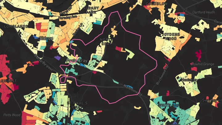 House price heatmap showing property values across Albany Park