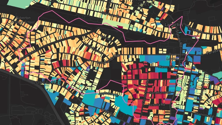 House price heatmap showing property values across Sidcup