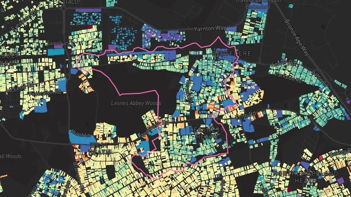 House price heatmap showing property values across Belvedere