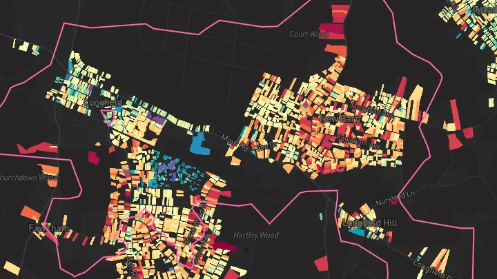 House price heatmap showing property values across Hartley