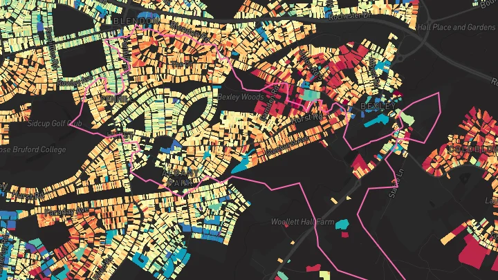 House price heatmap showing property values across Albany Park