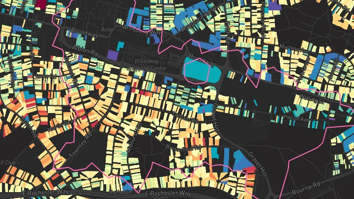 House price heatmap showing property values across Bexleyheath