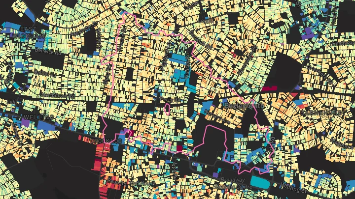 House price heatmap showing property values across Bexleyheath