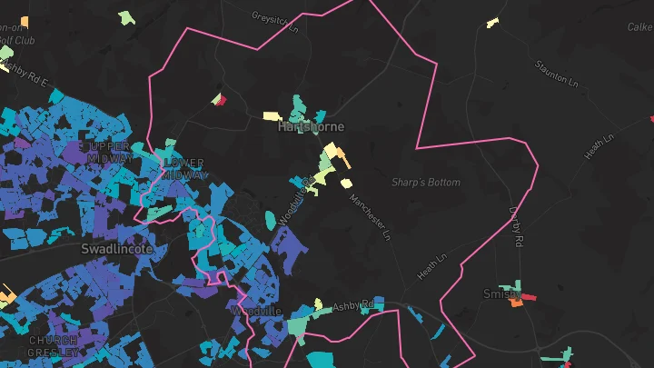 House price heatmap showing property values across Woodville