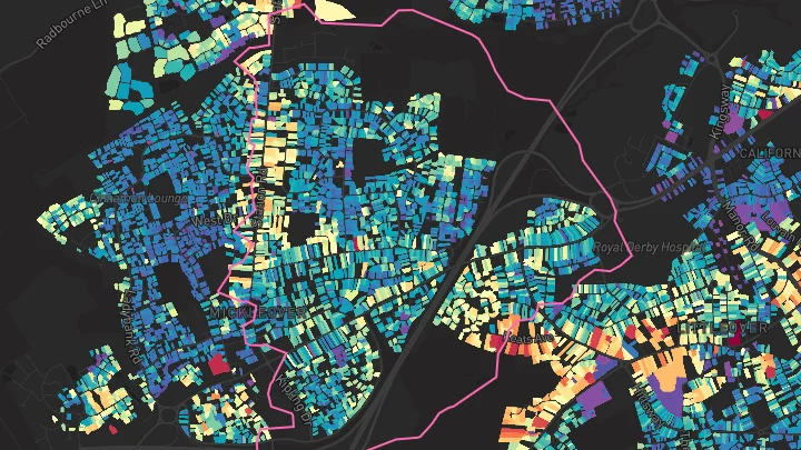 House price heatmap showing property values across Mickleover