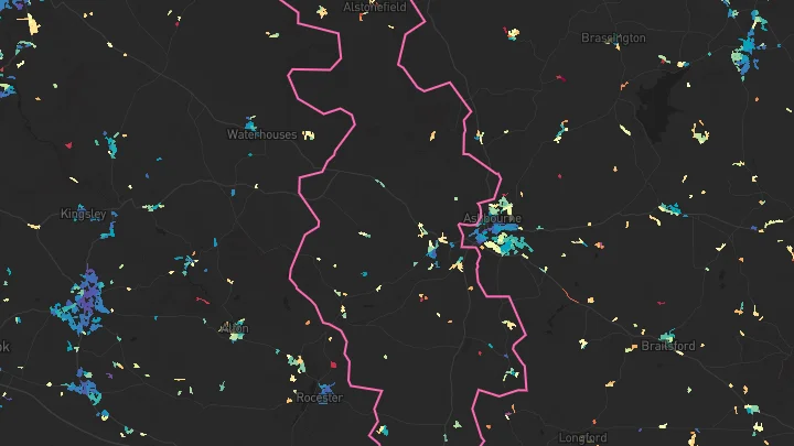 House price heatmap showing property values across Mayfield