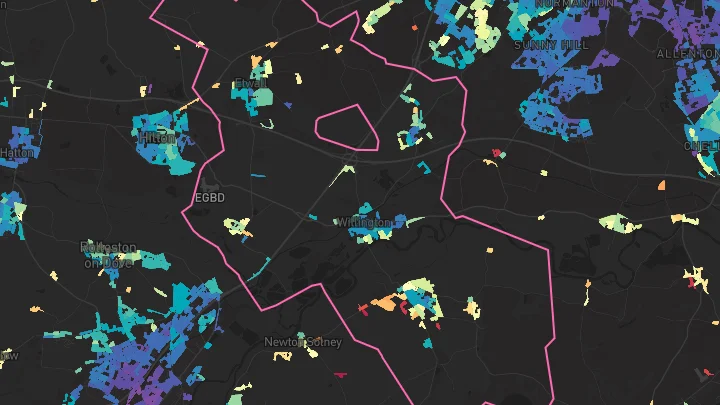 House price heatmap showing property values across Willington