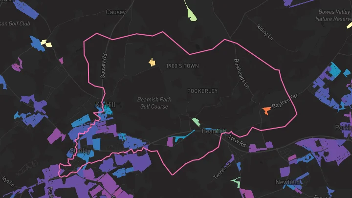 House price heatmap showing property values across Stanley