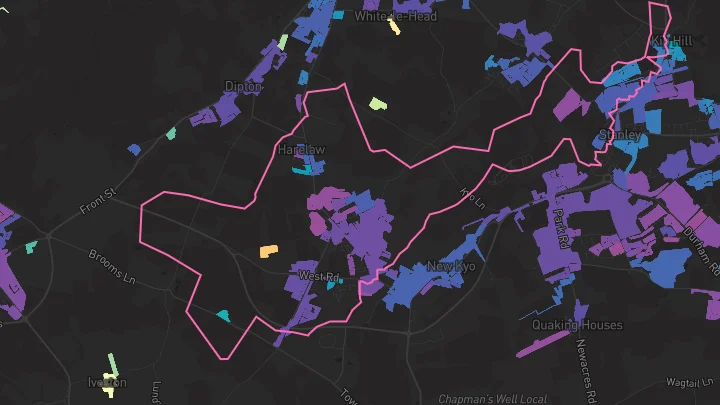 House price heatmap showing property values across Stanley