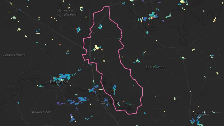 House price heatmap showing property values across Scorton