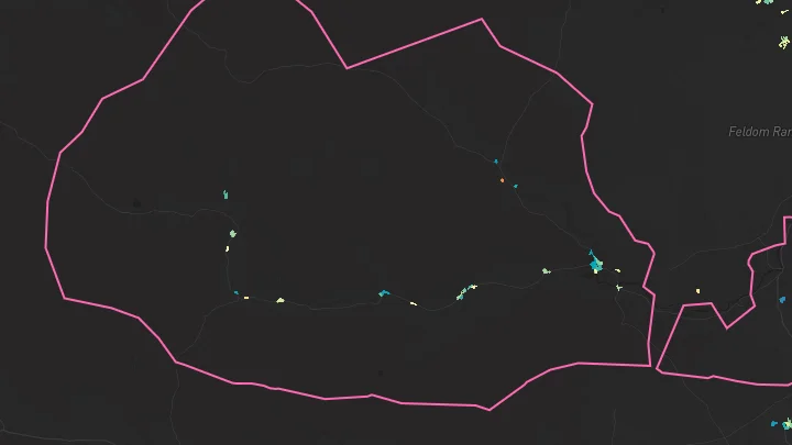 House price heatmap showing property values across Reeth