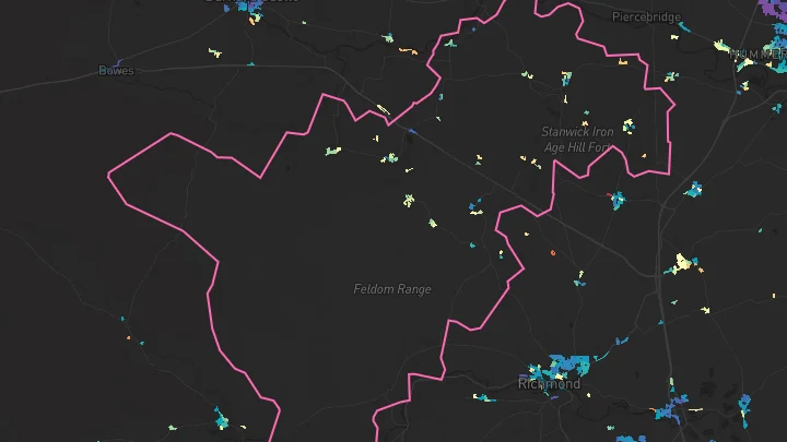 House price heatmap showing property values across Aldbrough St John