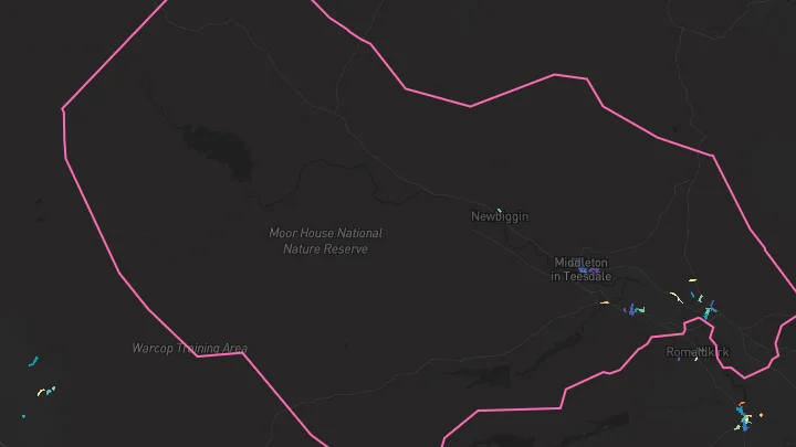 House price heatmap showing property values across Middleton In Teesdale