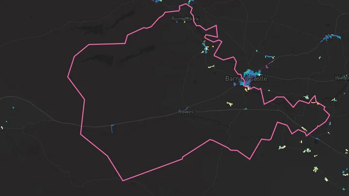 House price heatmap showing property values across Startforth