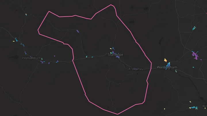 House price heatmap showing property values across Stanhope