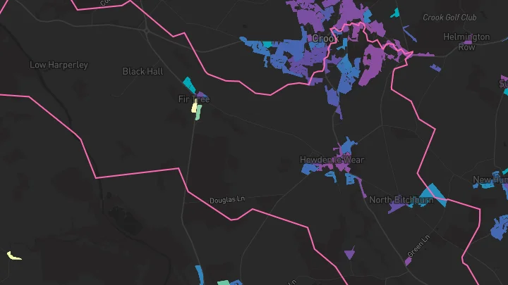House price heatmap showing property values across Howden Le Wear