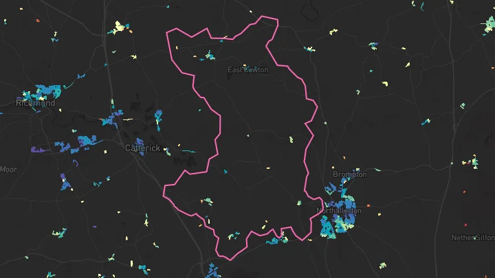 House price heatmap showing property values across North Cowton