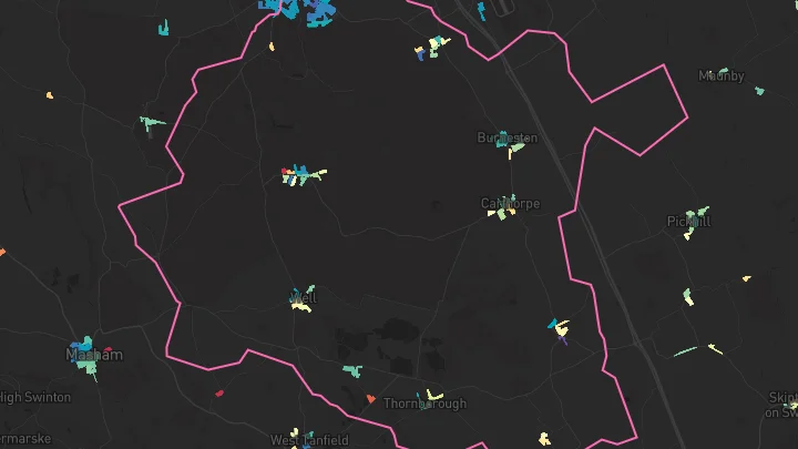 House price heatmap showing property values across Bedale