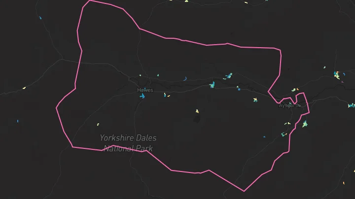 House price heatmap showing property values across Askrigg