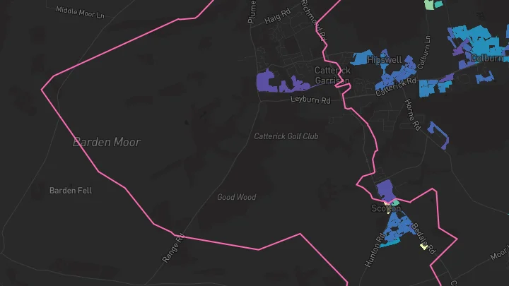 House price heatmap showing property values across Scotton