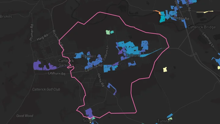 House price heatmap showing property values across Colburn