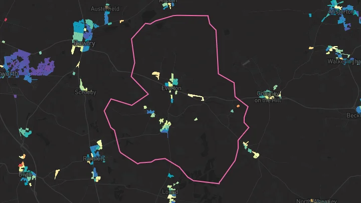 House price heatmap showing property values across Everton