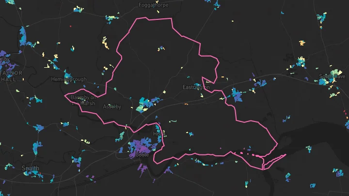 House price heatmap showing property values across Howden