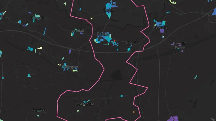 House price heatmap showing property values across Snaith
