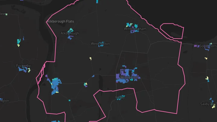 House price heatmap showing property values across Winterton