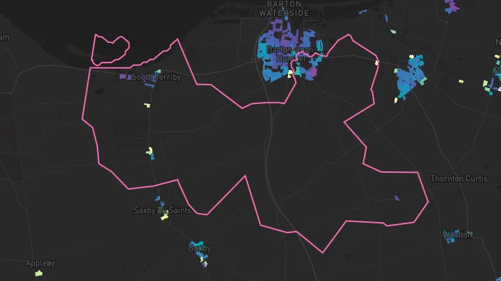 House price heatmap showing property values across Barton-Upon-Humber