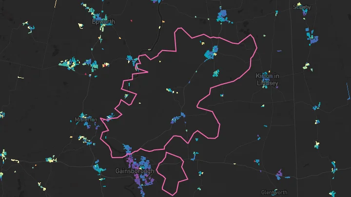 House price heatmap showing property values across Scotter