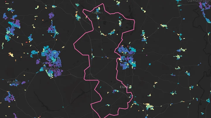 House price heatmap showing property values across Ranskill