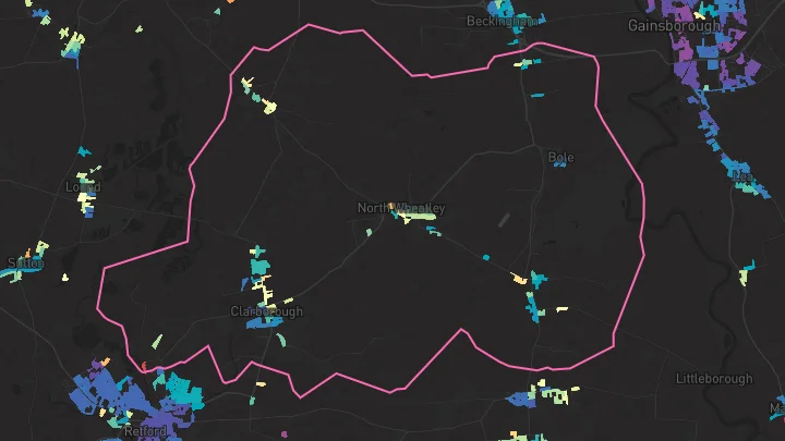 House price heatmap showing property values across Clarborough