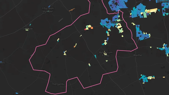 House price heatmap showing property values across Waltham