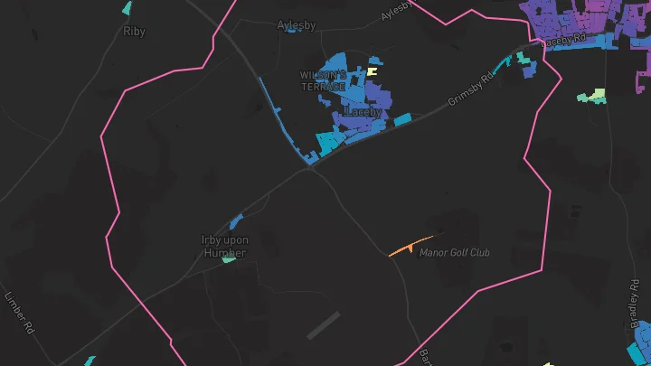 House price heatmap showing property values across Laceby