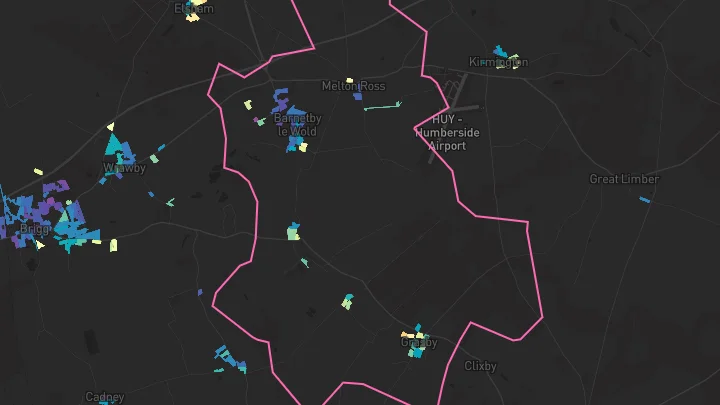 House price heatmap showing property values across Barnetby