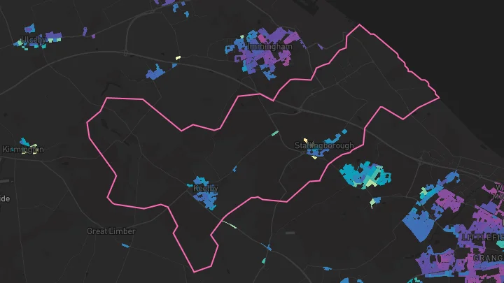 House price heatmap showing property values across Keelby