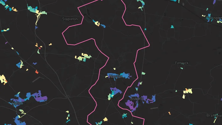 House price heatmap showing property values across Norton
