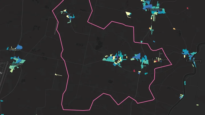 House price heatmap showing property values across Westwoodside