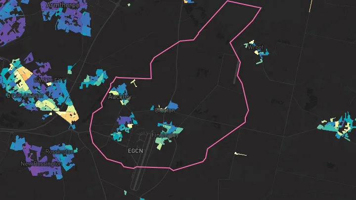 House price heatmap showing property values across Auckley