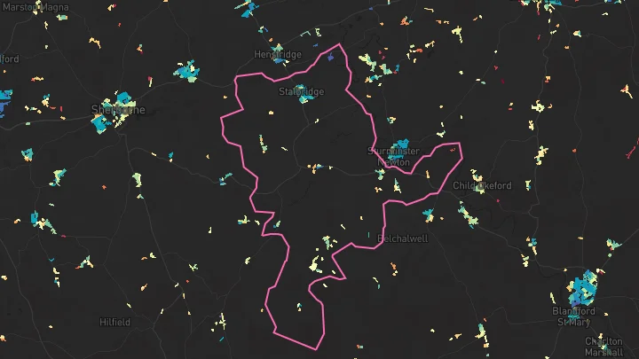 House price heatmap showing property values across Stalbridge