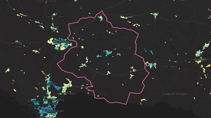 House price heatmap showing property values across Crossways