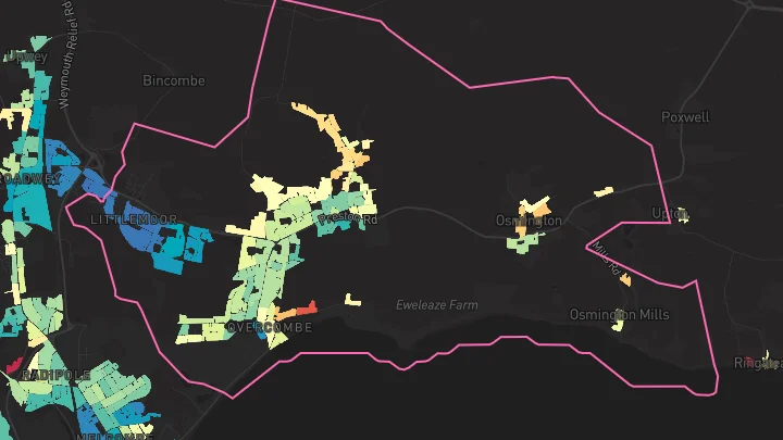 House price heatmap showing property values across Preston