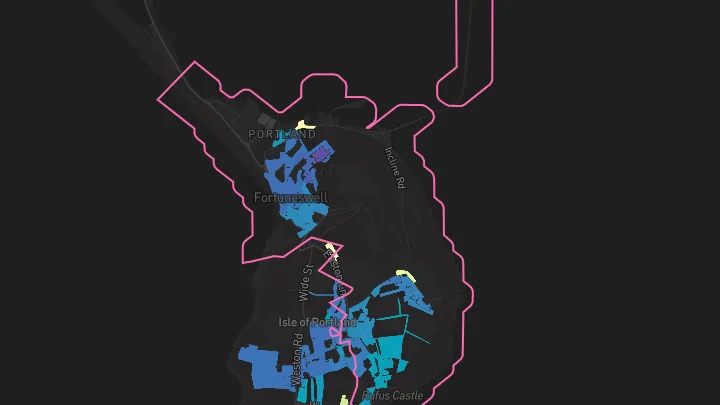 House price heatmap showing property values across Portland
