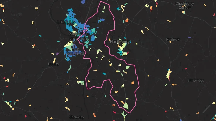 House price heatmap showing property values across Stourport-On-Severn