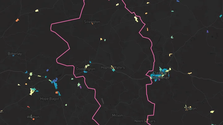 House price heatmap showing property values across Hopton Wafers