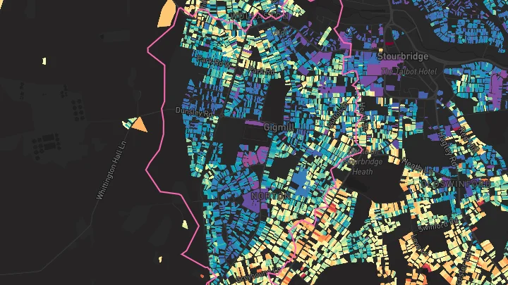 House price heatmap showing property values across Wollaston